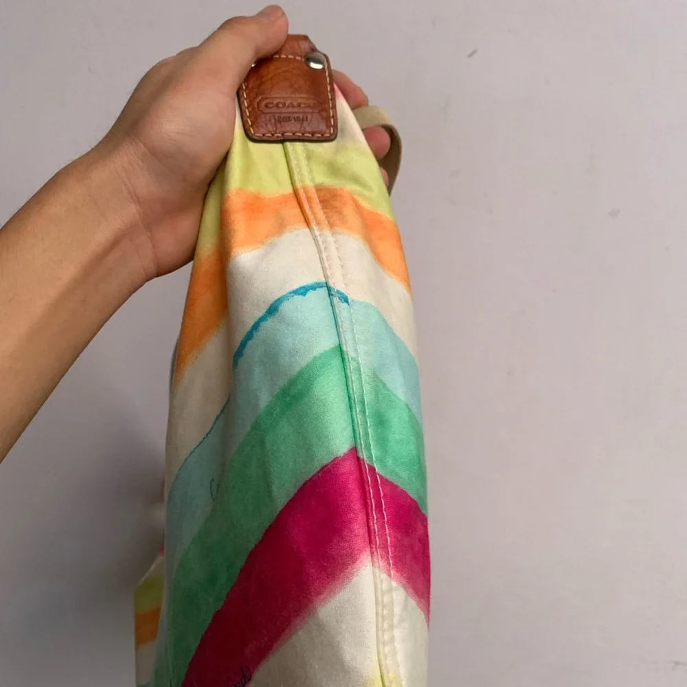 Coach soho striped small hobo summer pastels bag - Picture 4 of 8